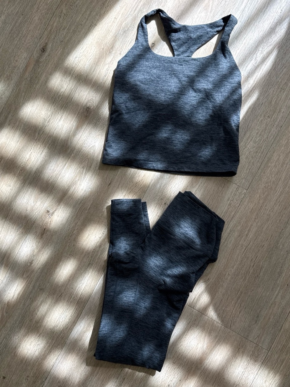 Set Active Charcoal Grey Women’s Leggings & Racerback top 2 piece set